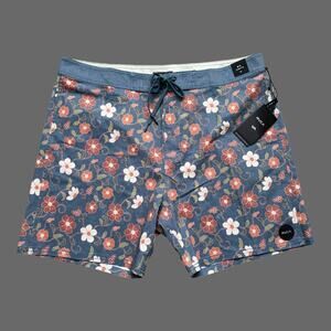 RVCA Men's Fixed Waist 18" Boardshort Altas Trunk Multicolor Floral Size 38 NWT